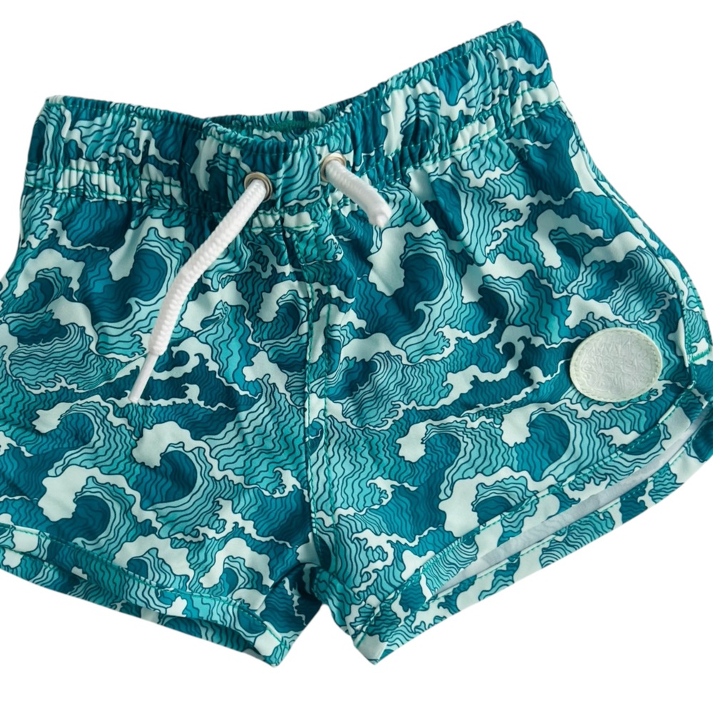 The Little Surfer Dude Waves Swim Trunks